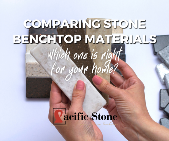 Image of a person comparing two stone samples while choosing the best one